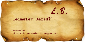 Leimeter Bazsó névjegykártya